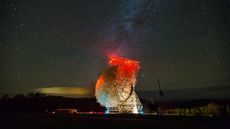 The powerful 330-foot (100 meters) radio telescope at Green Bank, West Virginia.