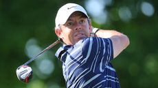 Rory McIlroy takes a shot during the pro-am before the 2023 Memorial Tournament at Muirfield Village