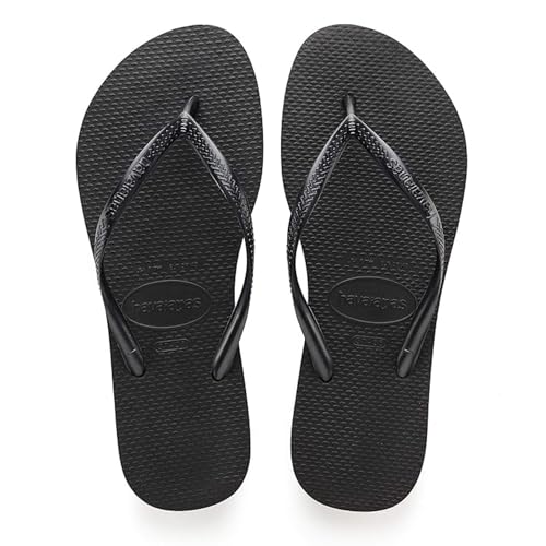 Havaianas Flip Flops Girls Slim, Black, 6/7 Uk