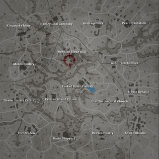 The in-game map for Hunt: Showdown DeSalle