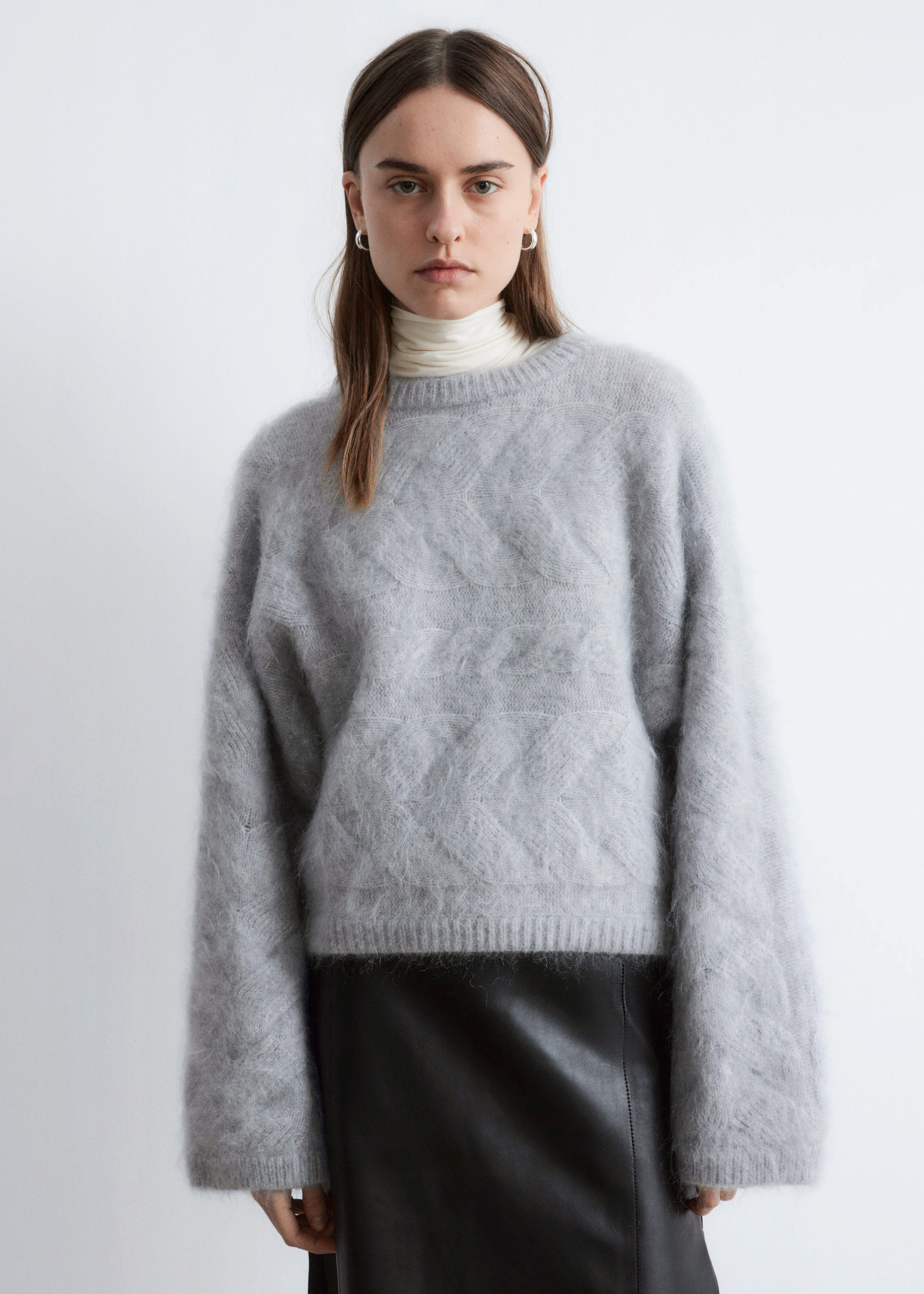 Mohair-Blend Cable-Knit Jumper