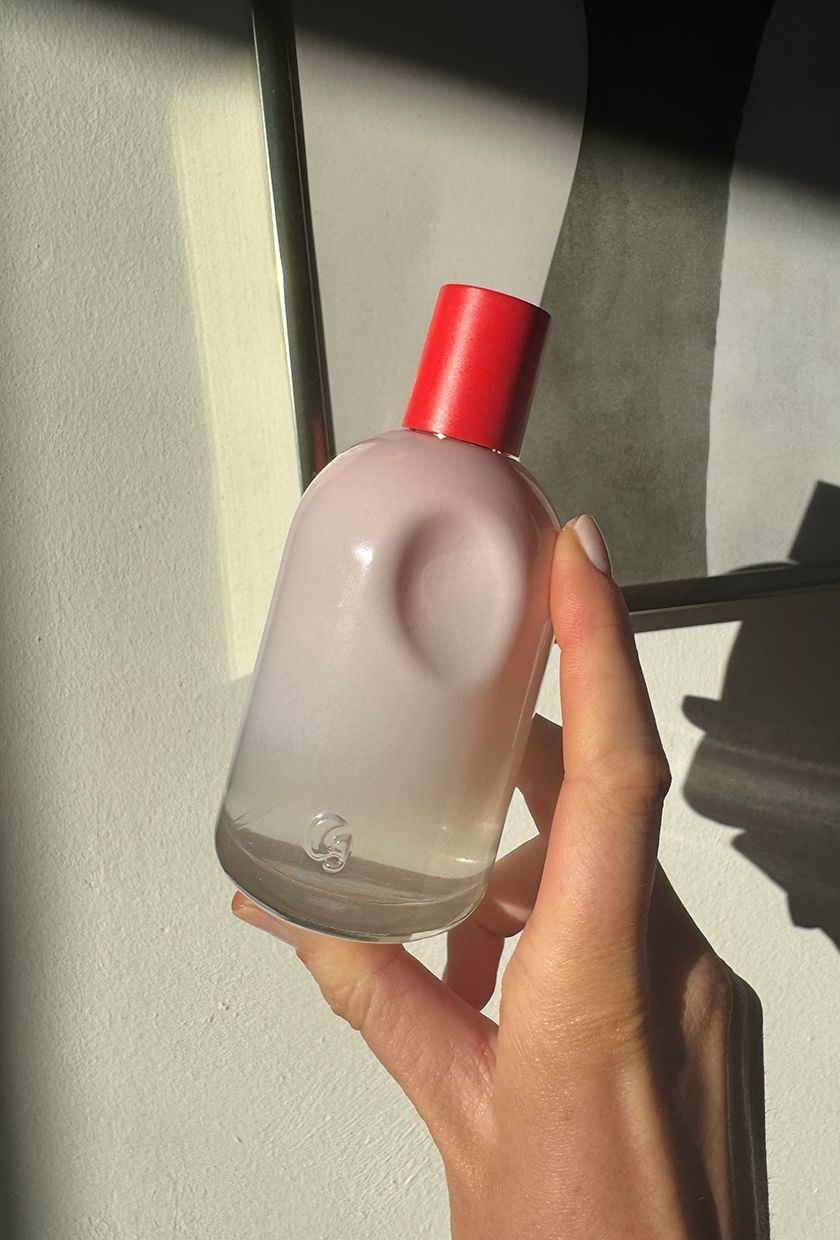 A bottle of Glossier You perfume