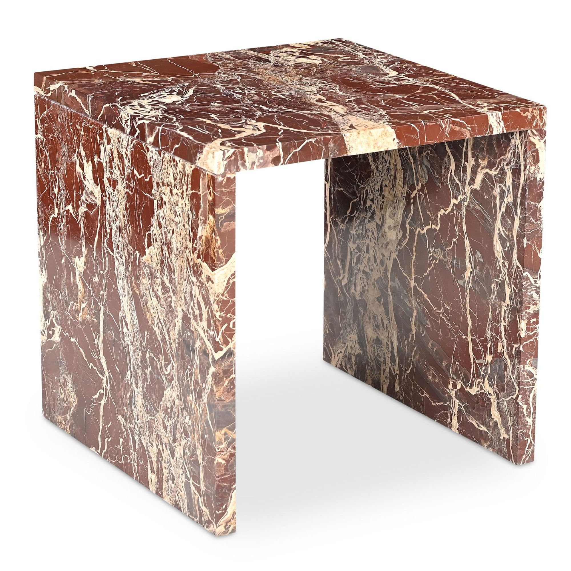 Rosso Marble Accent Table (20")