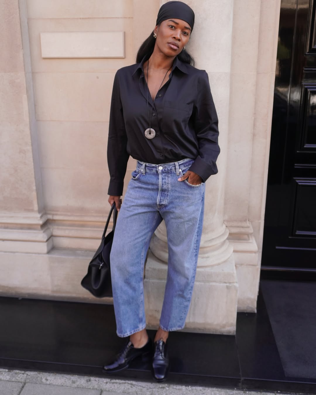 @nlmarilyn wearing the silk bandana trend