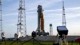 Artemis 2 moon rocket on the pad