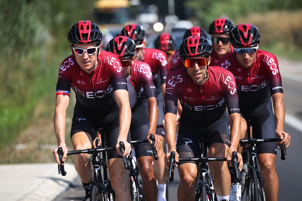 Team Ineos out for a spin on the second rest day at the Tour de France