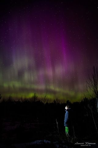 Aurora Near Moscow, Russia, March 17, 2015