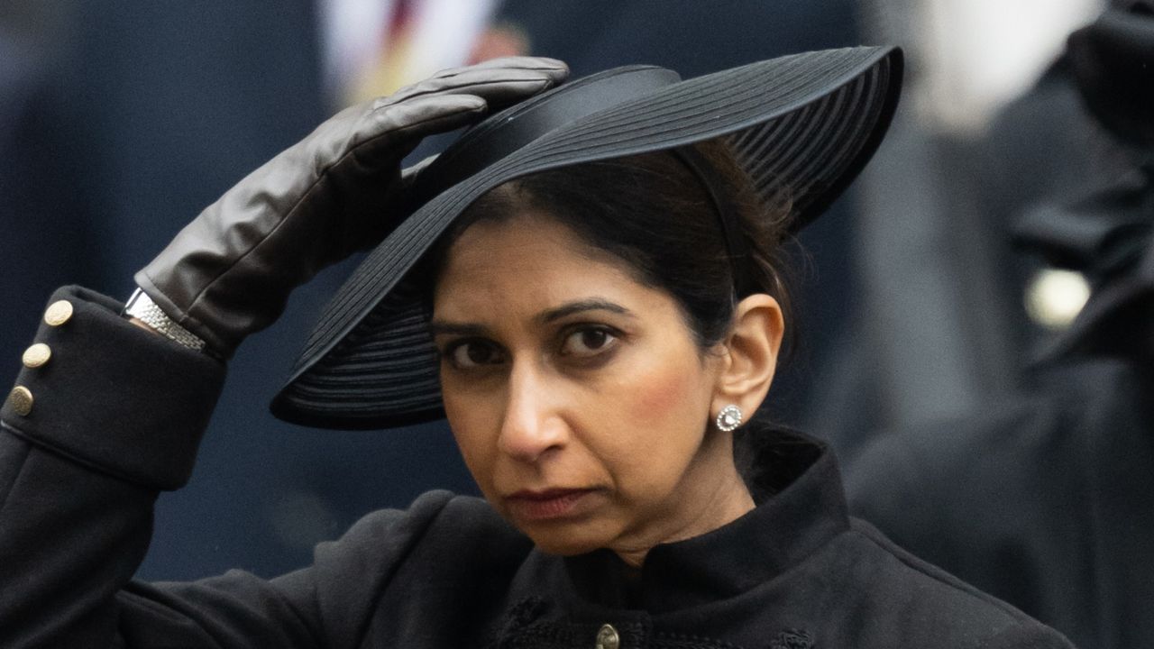 Suella Braverman at the National Service of Remembrance at the Cenotaph on Sunday