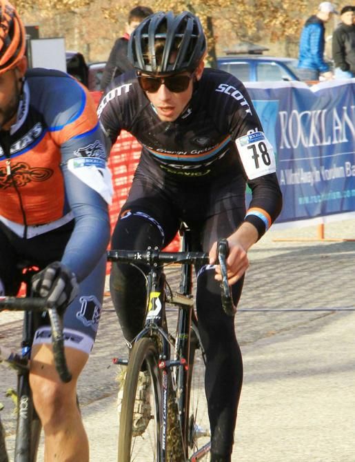 Yesterdays winner, Cameron Dodge (Pure Energy/Scott Bicycles) seems a bit spent by the last lap.