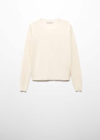 Mango cream round neck sweater