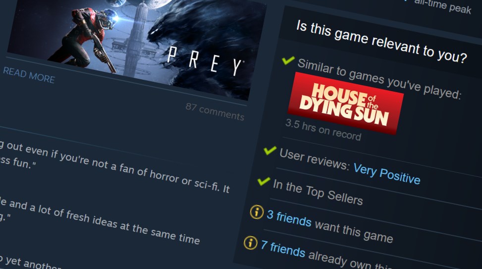 Steam now tells you why it recommended a game to you | PC Gamer