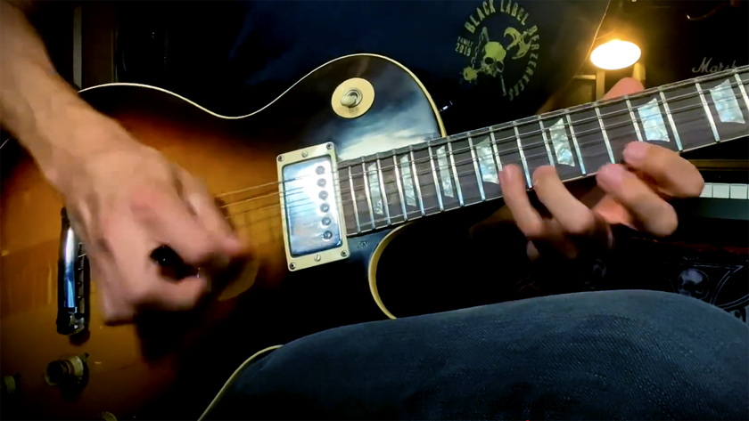 A screengrab showing Dario Lorina&#039;s Les Paul, taken from the guitarist&#039;s YouTube channel