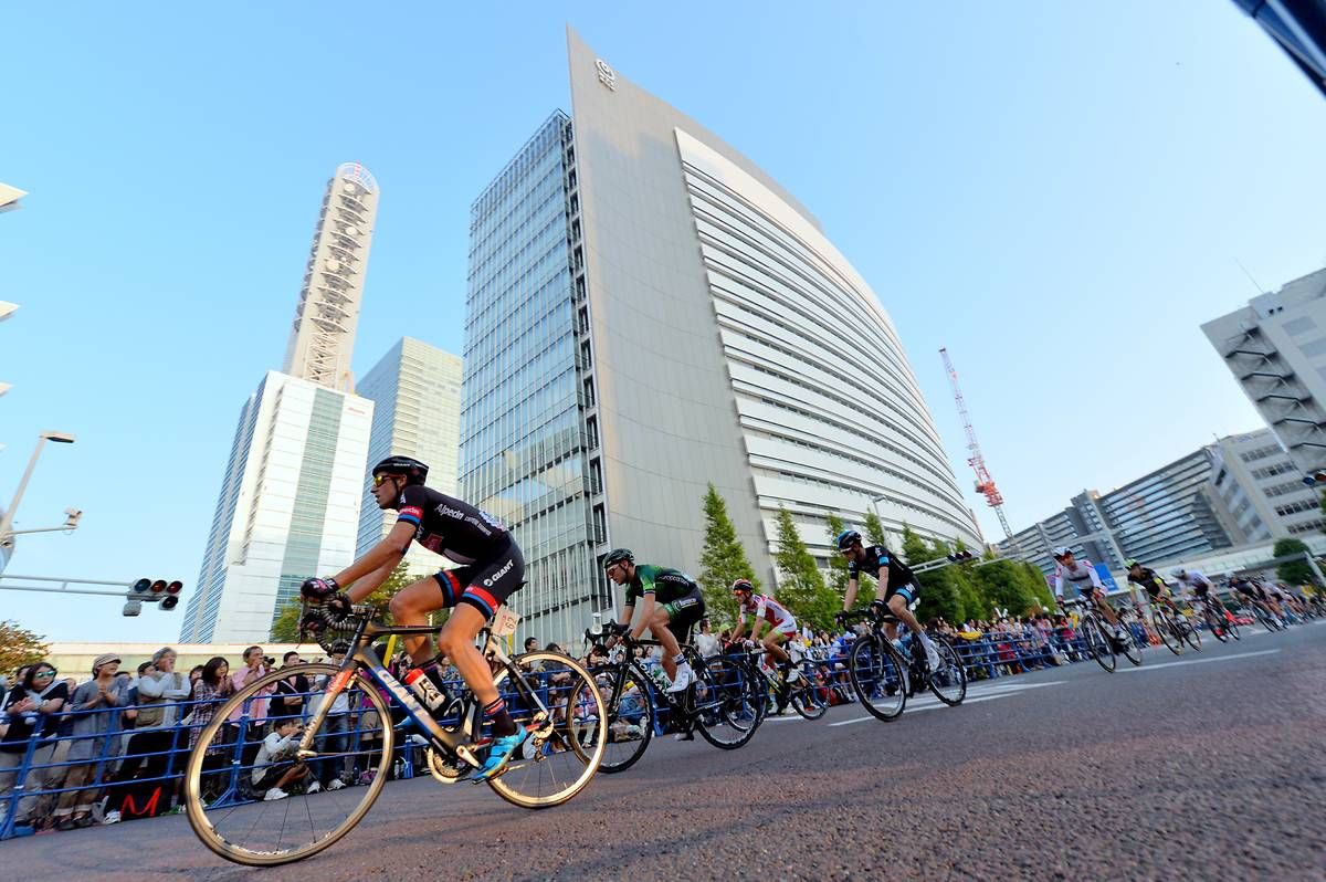 The riders passed Saitama's sky skyscapers