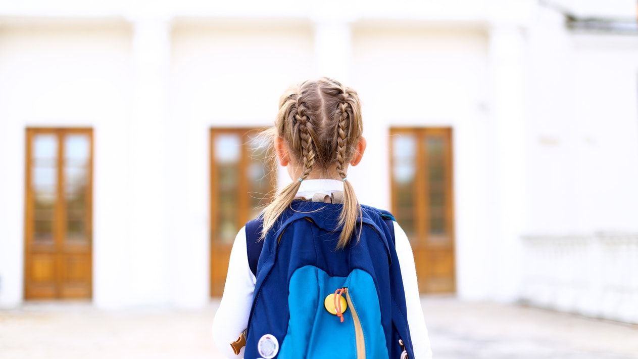 A girl with braided hair.