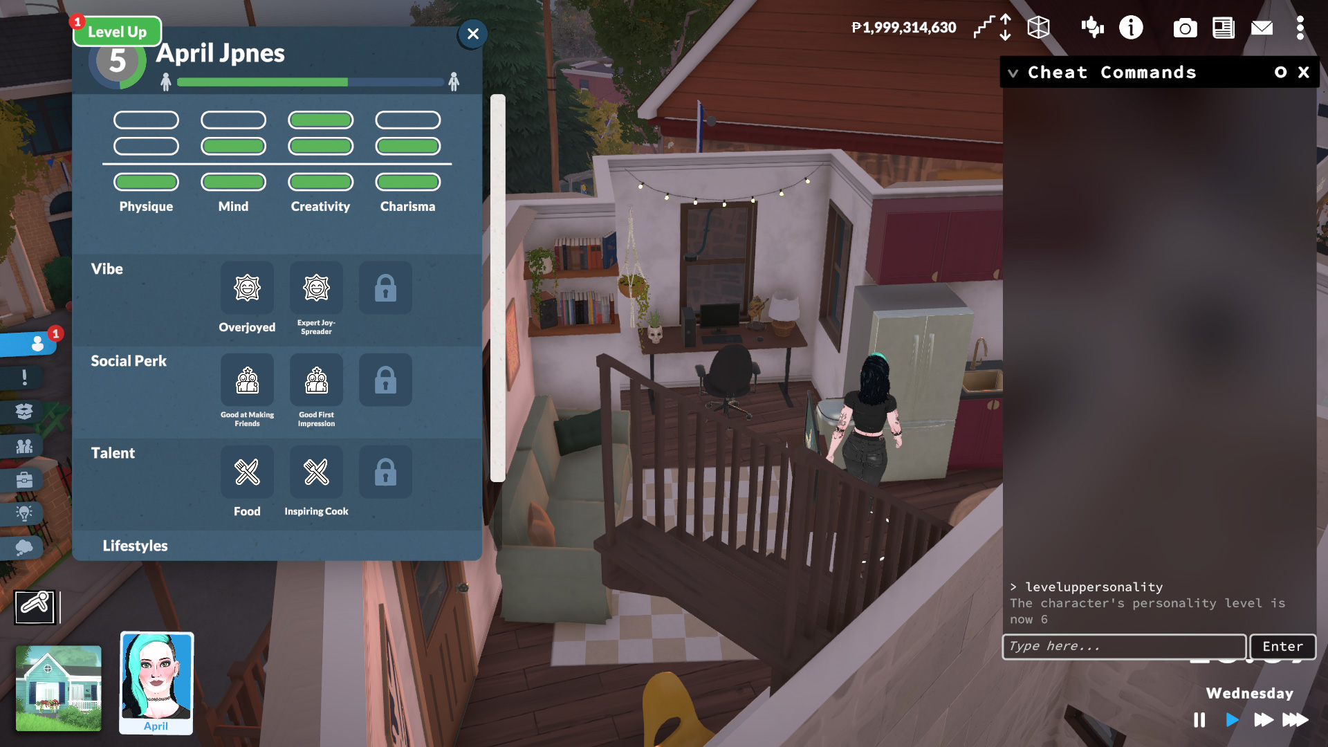 How to upgrade personalities in Paralives using cheats