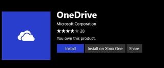 OneDrive Install to Xbox