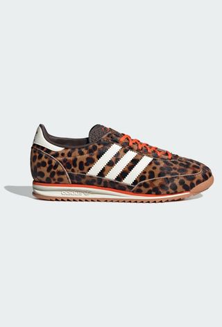 A picture of leopard print shoes from Adidas.