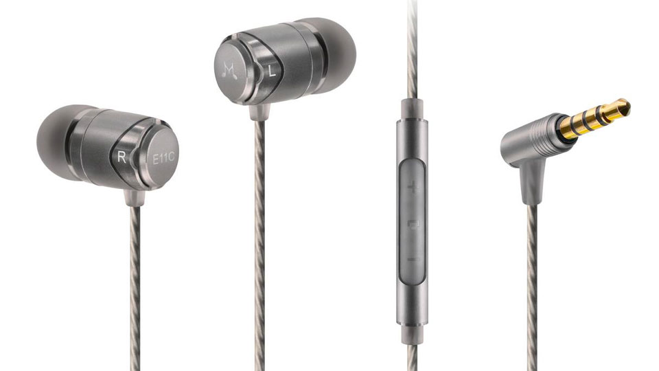 A close-up of the SoundMagic E11C earbuds.