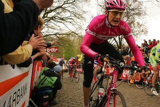 Those cobbles can be pretty scary, as Marcus Burghardt finds out.