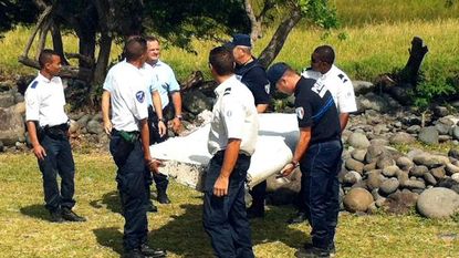 The airplane fragment found on Reunion Island.