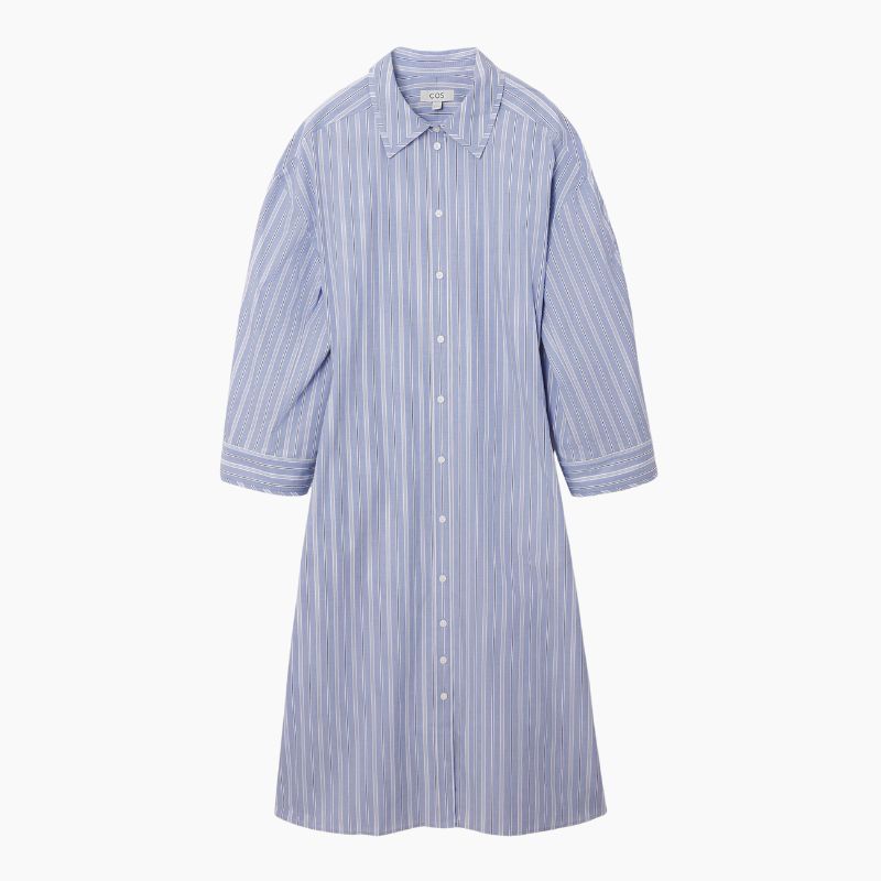 Image of blue shirt dress