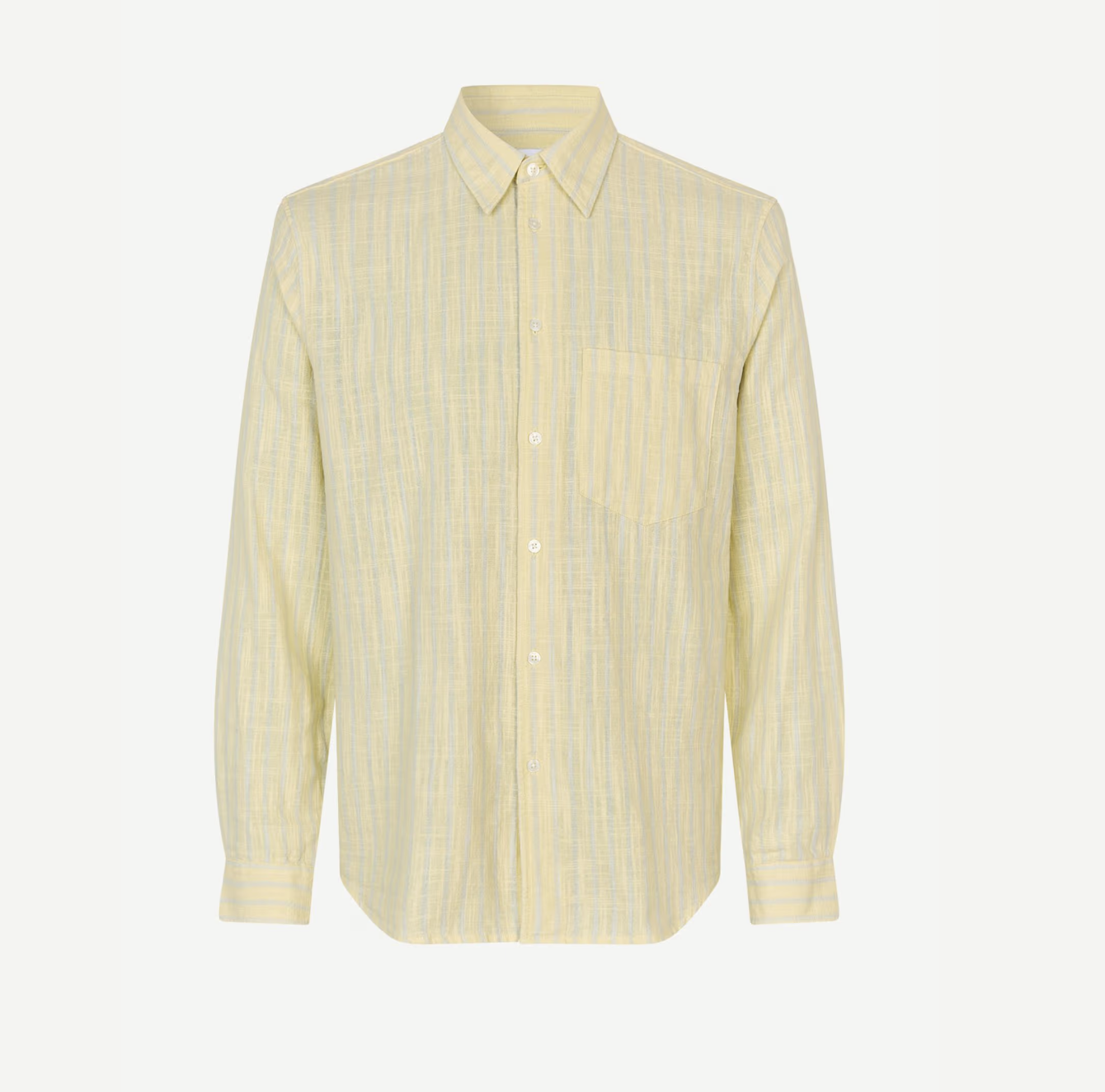 A yellow striped linen shirt from Samsoe Samsoe