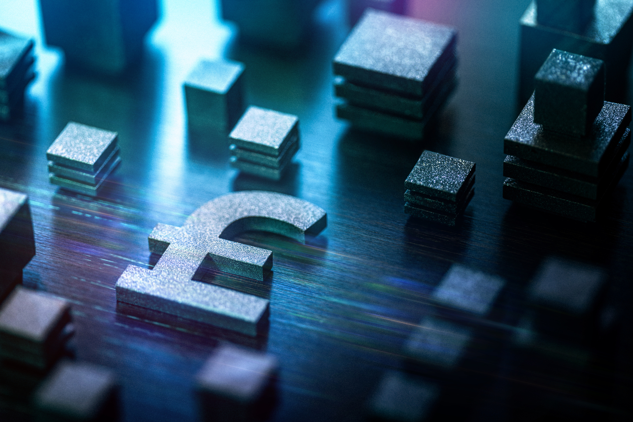 GBP symbol on technology background to illustrate Software Circle