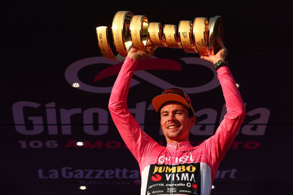 Giro d&#039;Italia 2023: Primoz Roglic celebrates overall victory