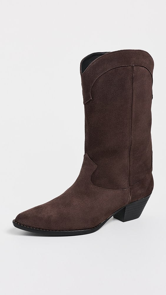 Loretta Western Boots - Espresso Suede