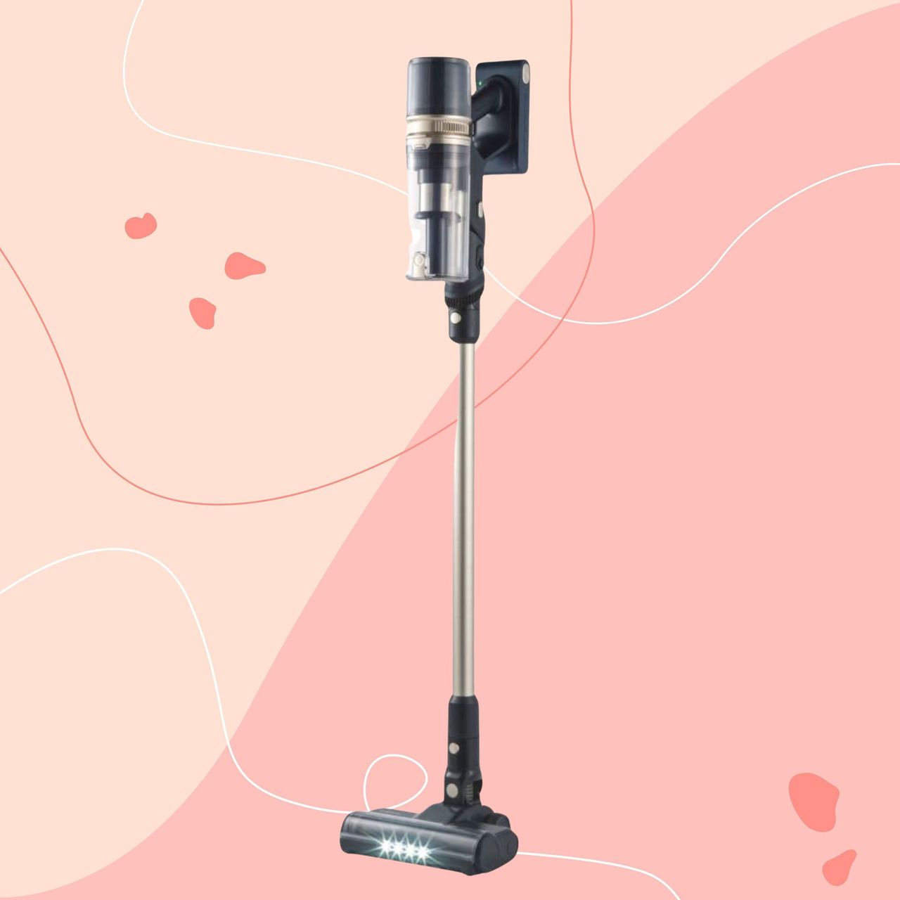 Beldray Airfinity Cordless Vacuum Cleaner on a pink background