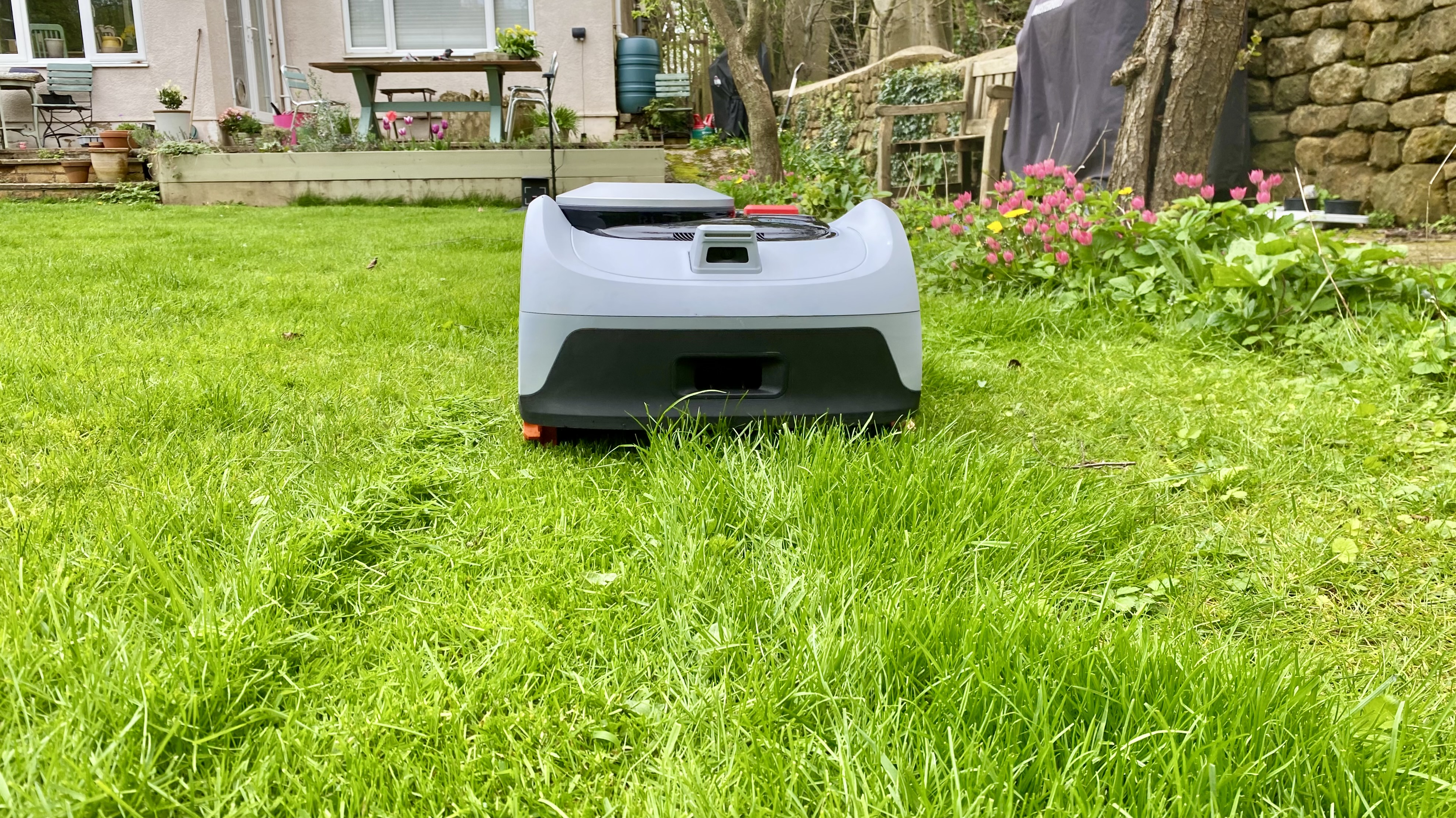 Segway Navimow robot lawn mower in action on a lawn