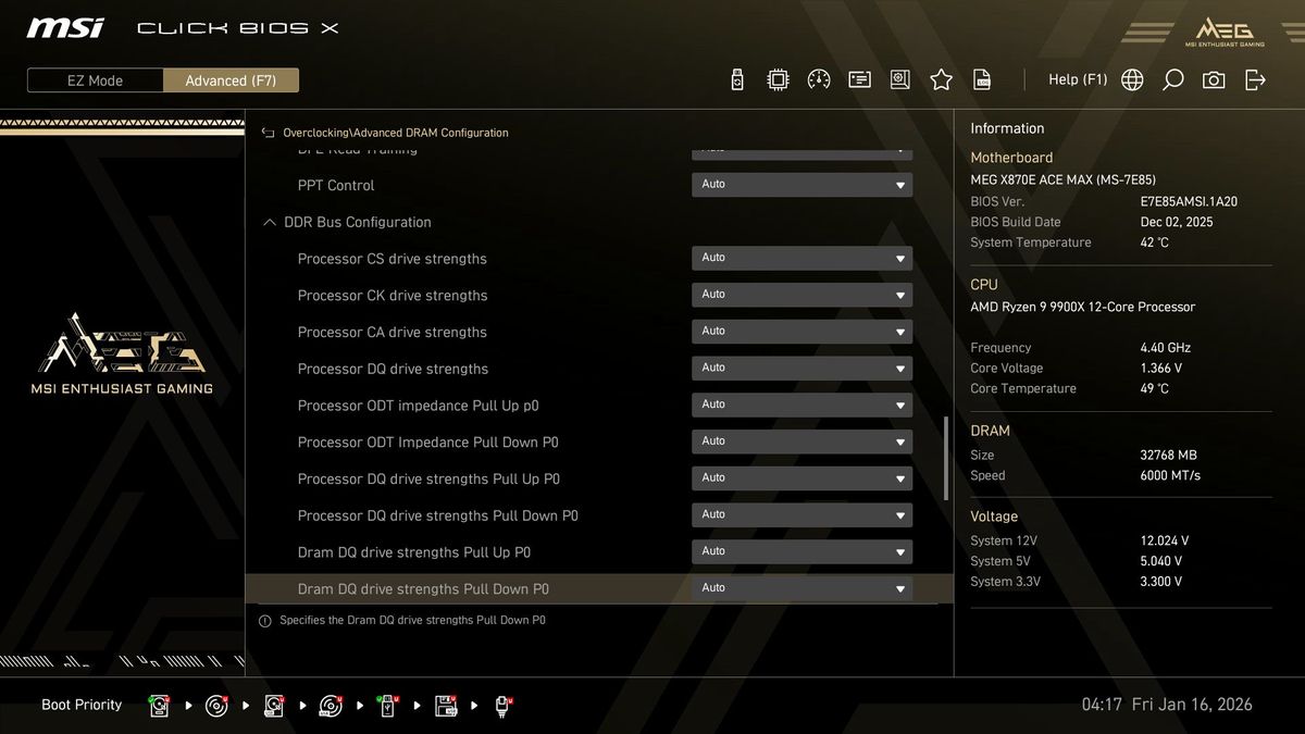 MSI MEG X870E Ace Max - BIOS