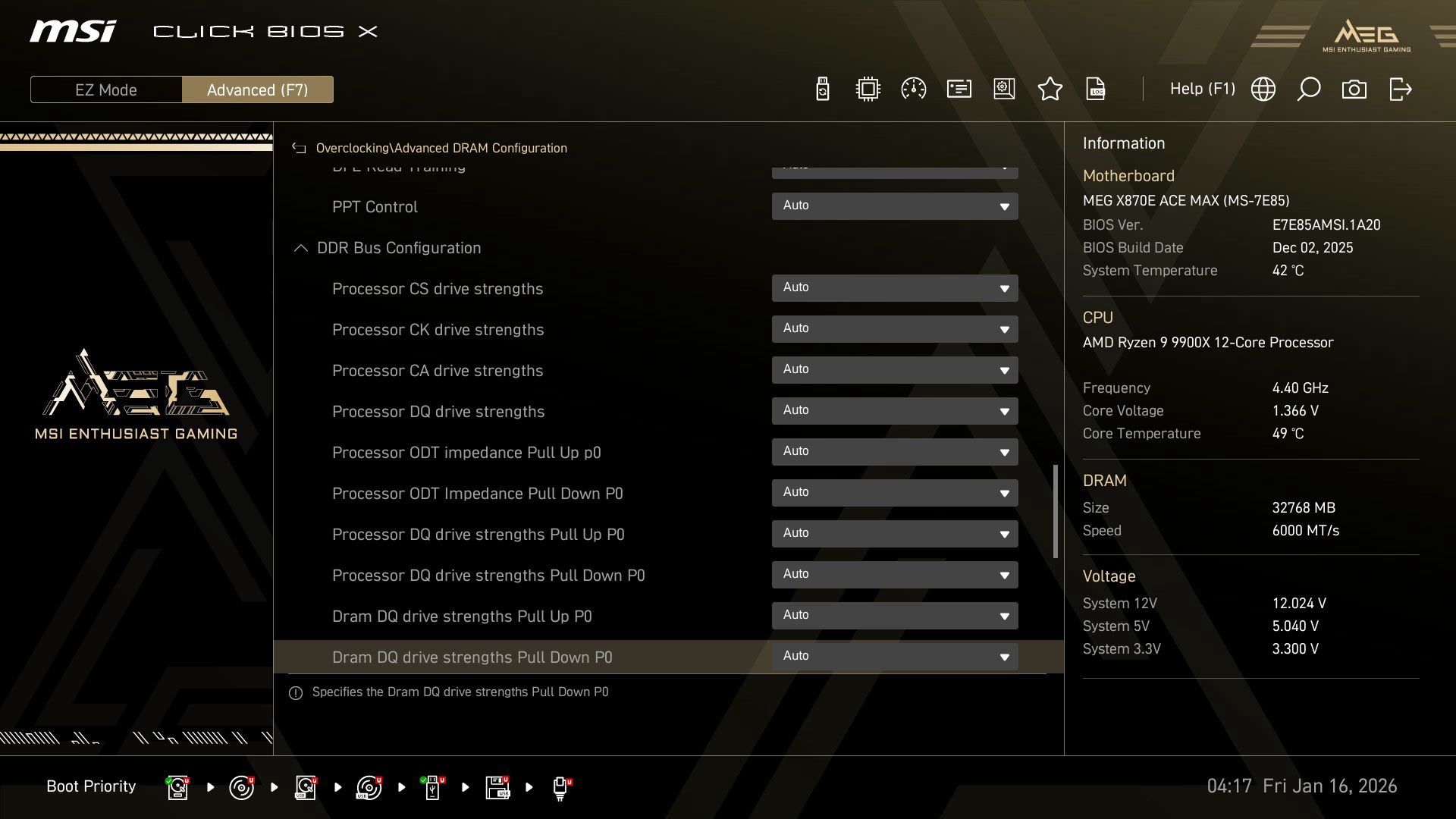 MSI MEG X870E Ace Max - BIOS