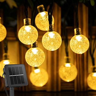 Solar String Lights Outdoor 60 Led 36ft Crystal Globe Lights With 8 Lighting Modes, Waterproof Solar Powered Patio Lights for Garden Yard Porch Wedding Party Decor (warm White)