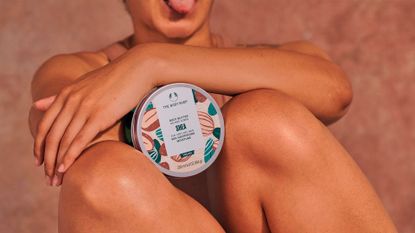 Model with The Body Shop Avocado Body Butter