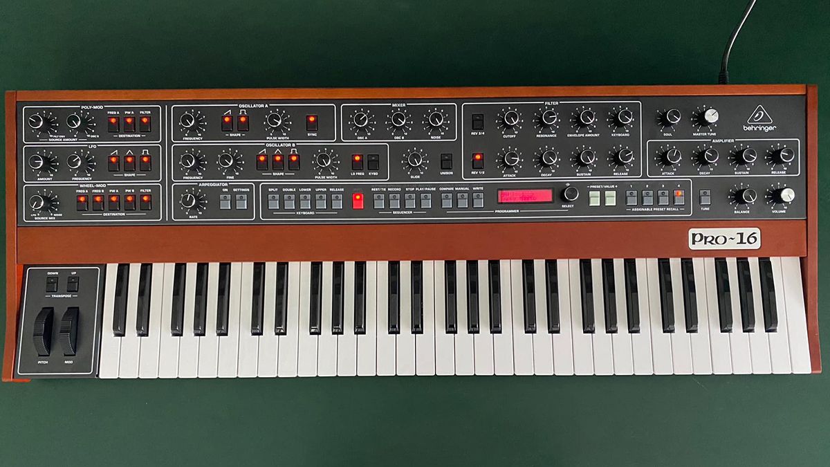 “Our version boasts 16 voices and many new features that push the boundaries of what’s possible in a synthesizer”: Behringer says that the engineering work involved in creating the Pro-16, which is inspired by the Prophet-5, is “extraordinarily complex”