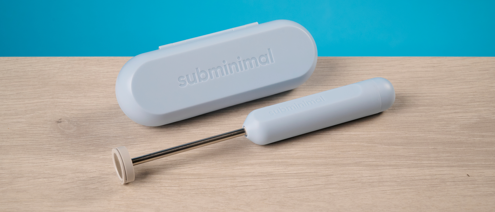 the subminimal nanofoamer go in sky blue photographed against the blue tom's guide background