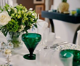 Tablescaping by Nina Campbell in greens