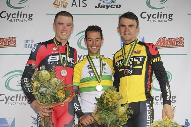 The Men's Podium at the 2015 Australian national time trial titles