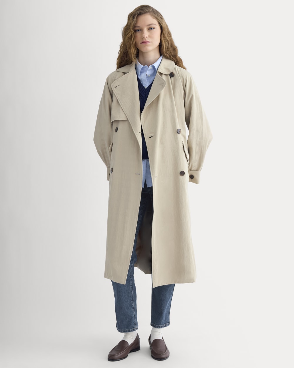 Drapey Twill Trench | Trench Coat Khaki - Xxs