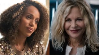 From left to right: a press photo of Kerry Washington in Unprisoned and a screenshot of Meg Ryan in What Happens Later.