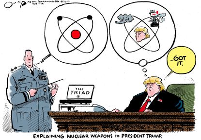 Political cartoon U.S. Donald Trump Nuclear Triad