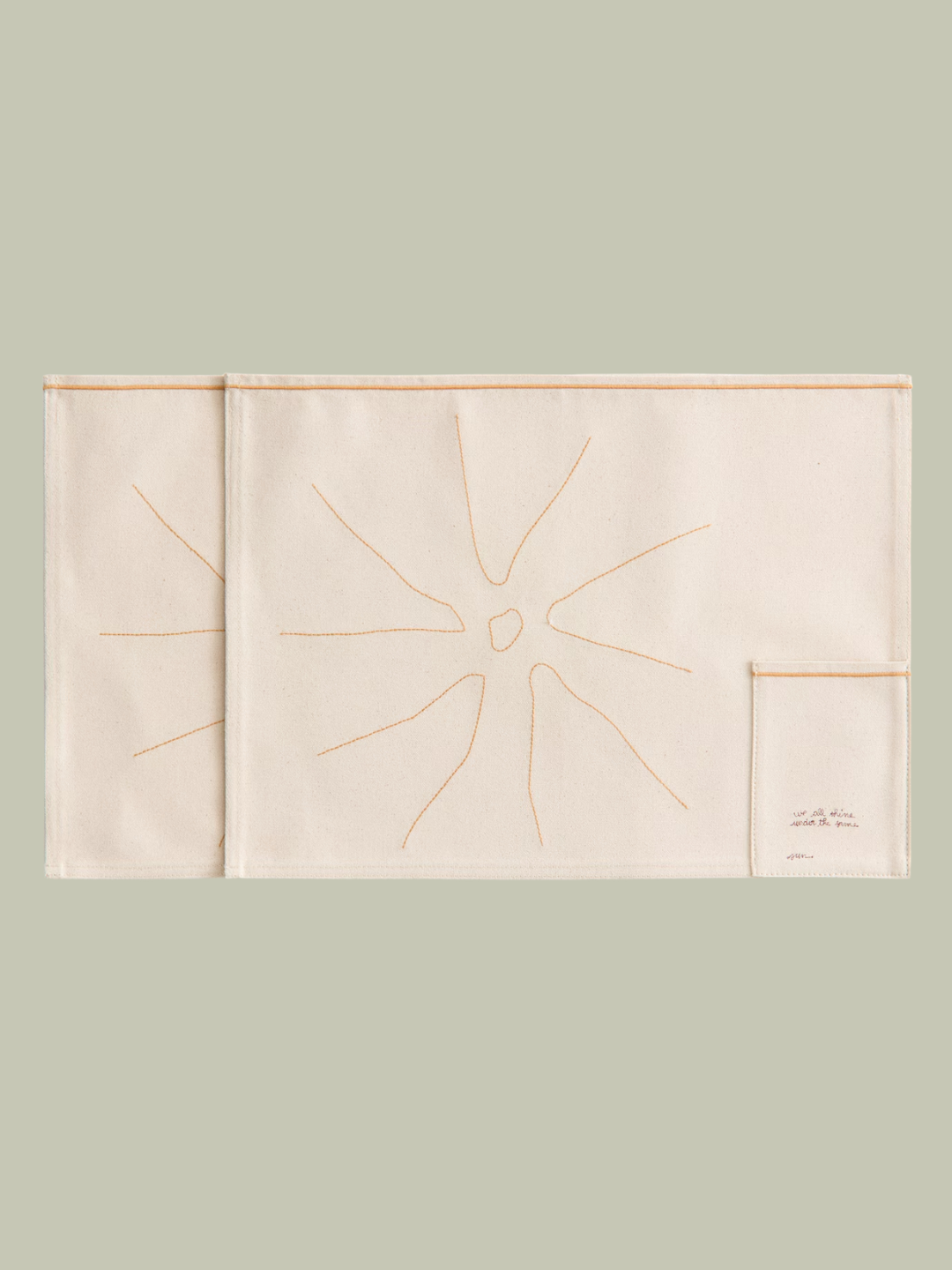 A set of embroidered placemats with pockets for cutlery from Solar Club x H&amp;amp;M Home