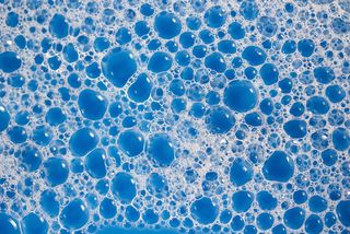 A bunch of bubbles on a surface.