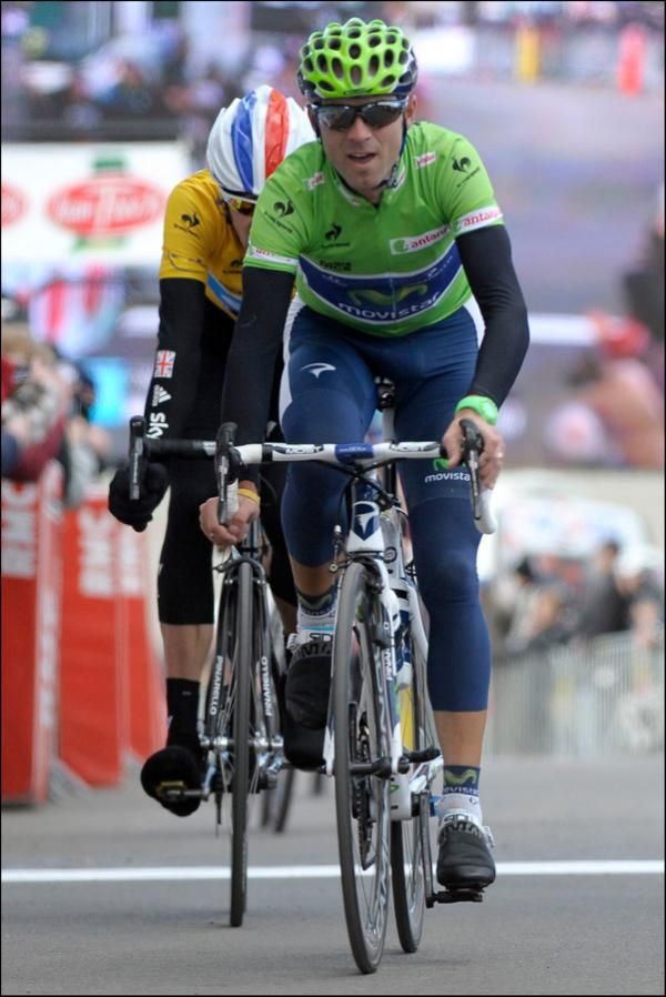 Valverde ahead of Wiggins. It's likely to come down to Sunday now, but Valverde may rue not doing enough today.