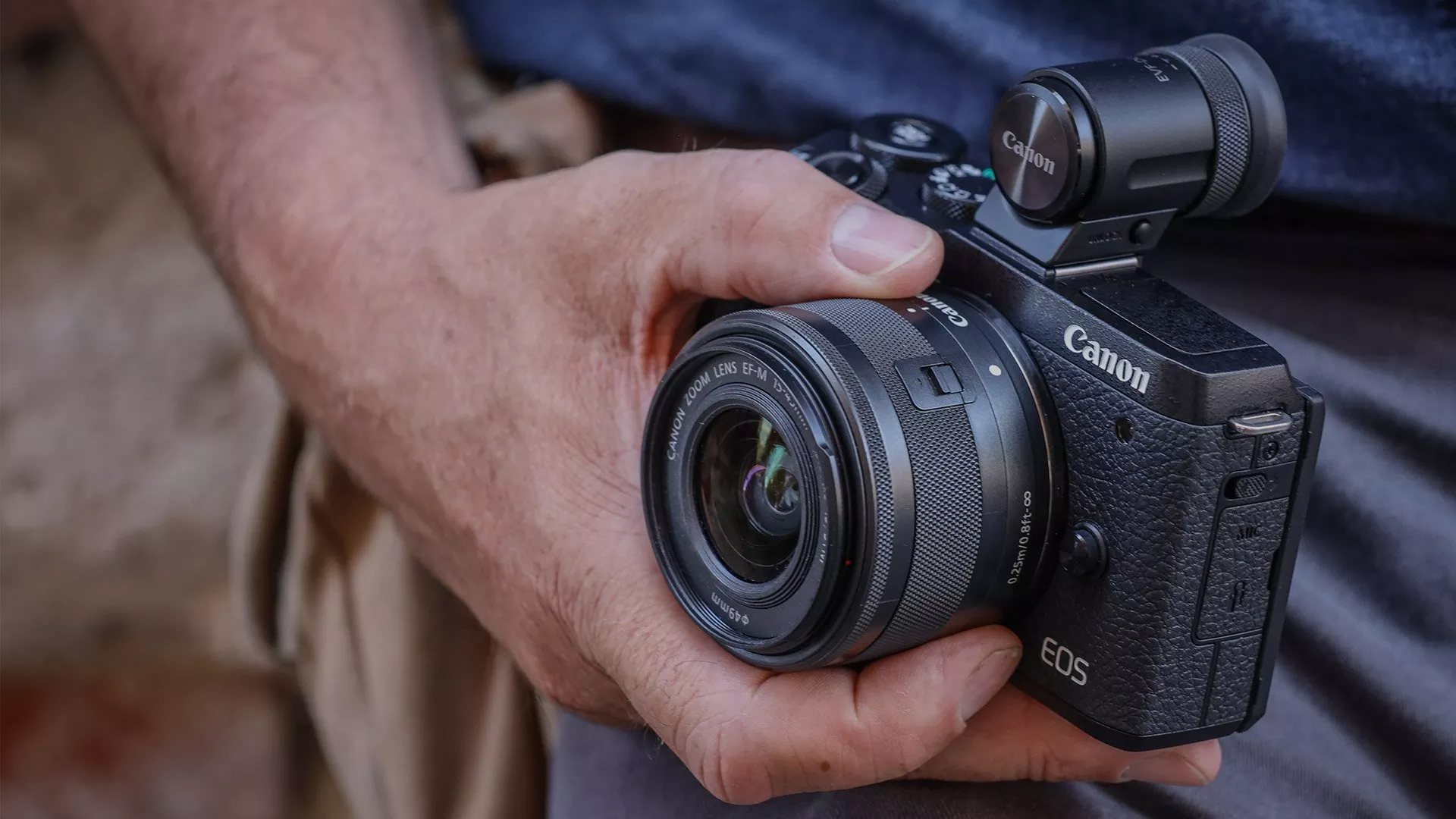 Canon EOS M6 Mark II being used for street photography
