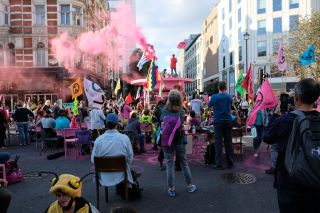 Extinction Rebellion, who are a protest group, in Covent Garden on August 24