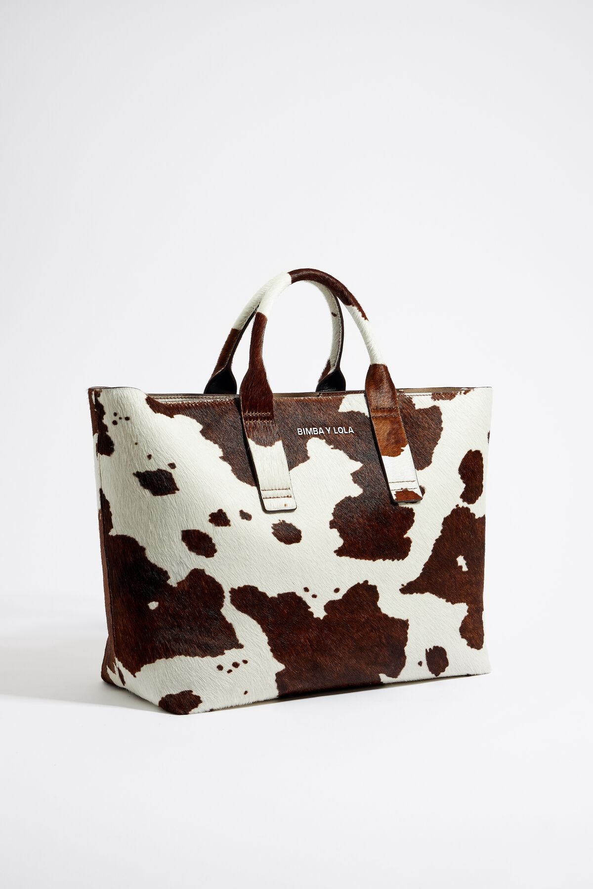 Large Cow Print Leather Shopper Bag