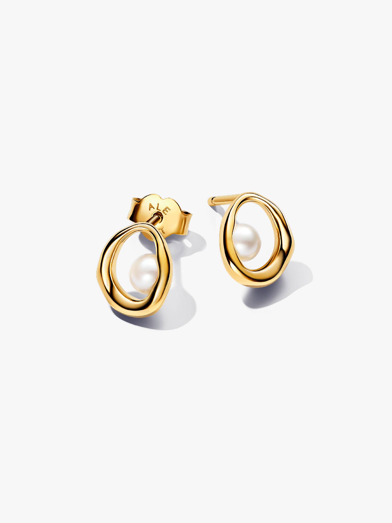 Pandora, Organically Shaped Oval &amp;amp; Treated Freshwater Cultured Pearl Stud Earrings