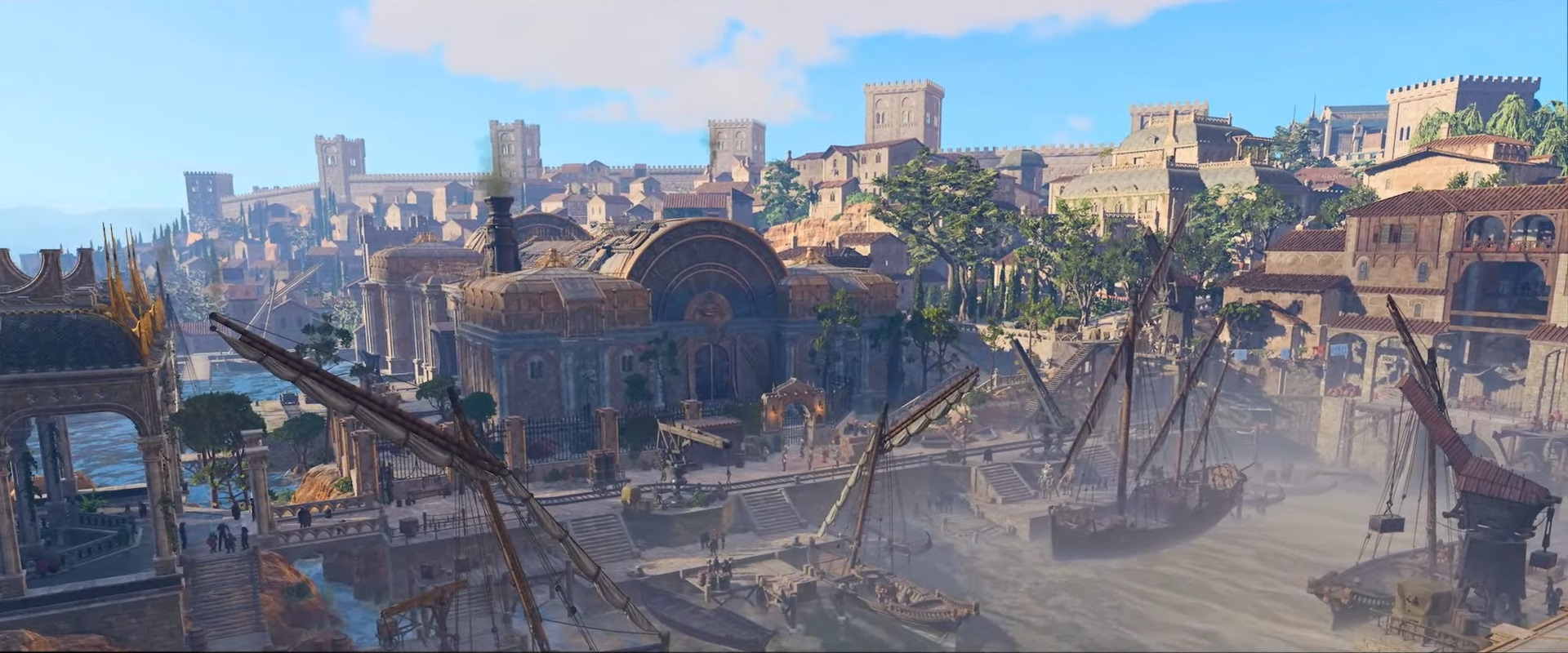 view of harbor of Baldur's Gate